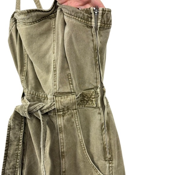 FREE PEOPLE Small Go West Utility Jumpsuit in Moss Revolve Open Back Cargo S - Picture 5 of 16